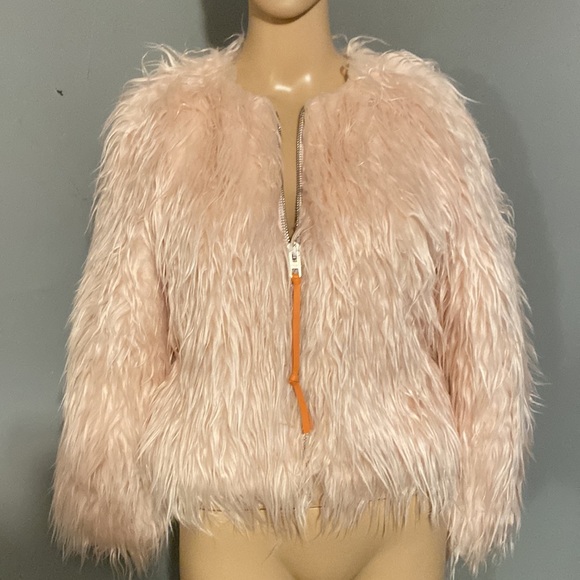 Coach light pink furry silk lined jacket - Picture 2 of 7